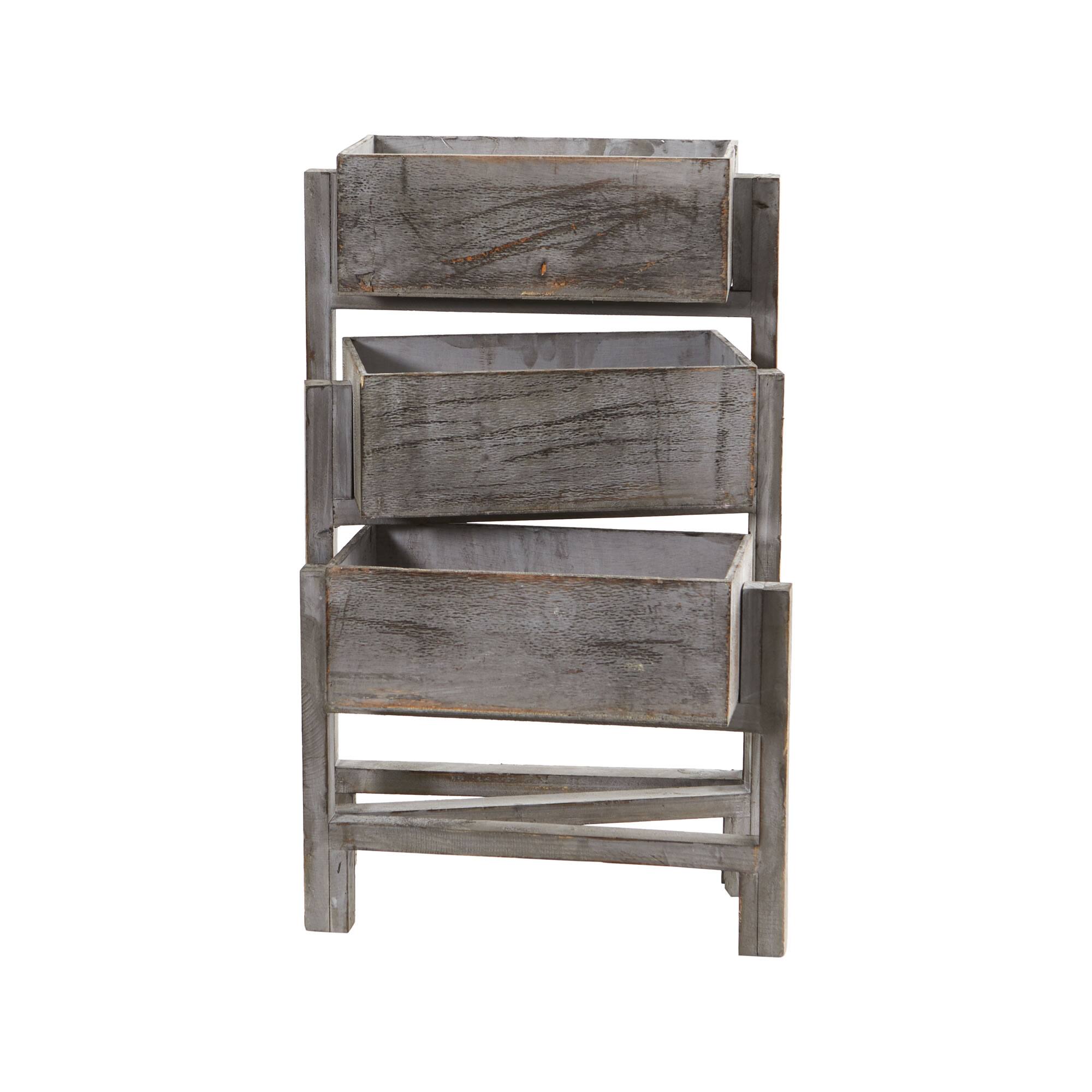 3.5ft. Gray Washed Expandable Decorative Planter